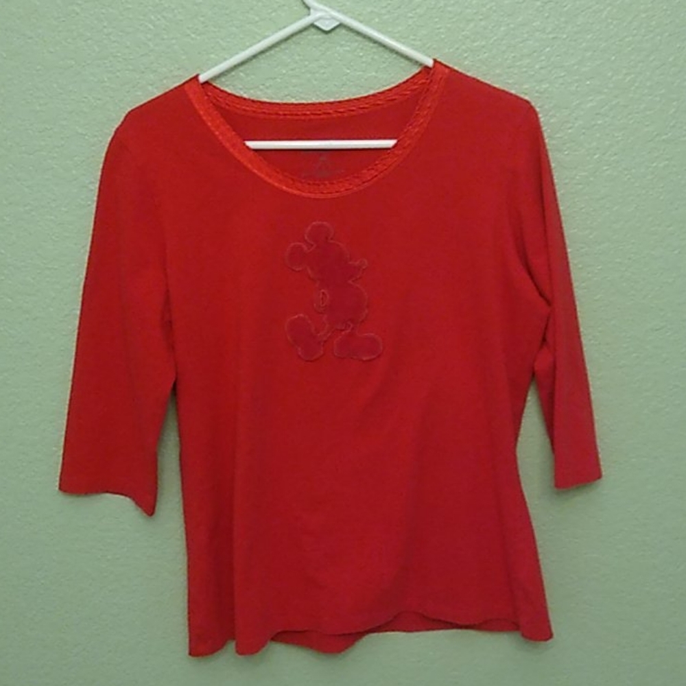 Disney Woman's Mickey 3/4 Sleeve Shirt